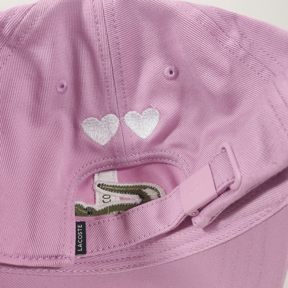 MEN'S LACOSTE CONTRAST STRAP AND OVERSIZED CROCODILE COTTON CAP PINK - Picture 3 of 4